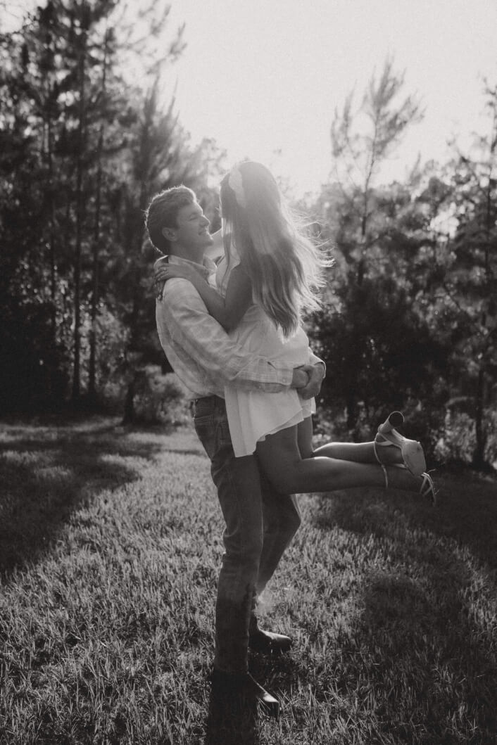 Married couple embracing